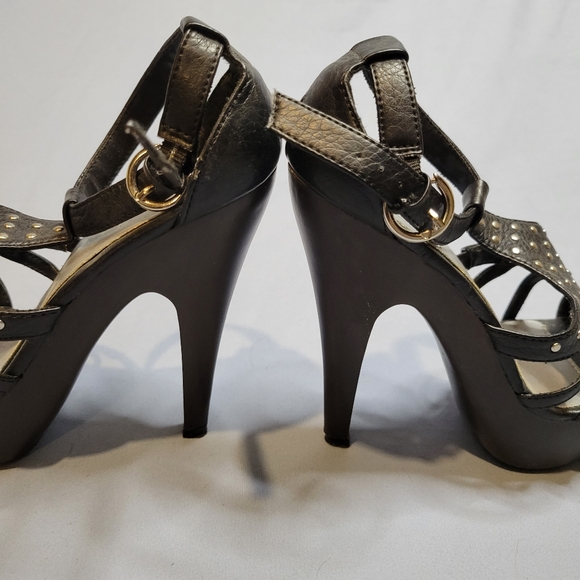 Quipid black studded Gladiator platform heels - Picture 11 of 13